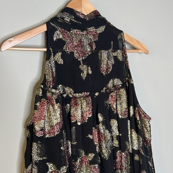 Maeve Anthropologie Halter Shine Swing Mini Dress in Black Size 1X NWT - Picture 4 of 9